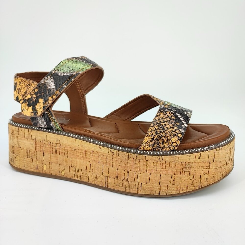 Franco Sarto Ozio Women's Size 8.5M US Brown Synthetic Platform Sandals Casual